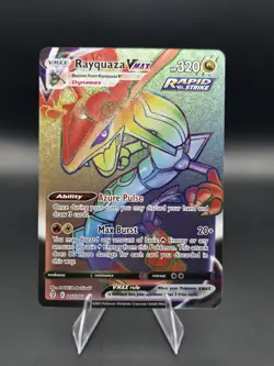 Pokemon TCG Rayquaza VMAX Rainbow Secret Rare SWSH07 Evolving Skies English - Image 1