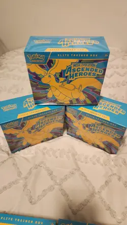 Pokemon Ascended Heros ETB Lot Of 3 Factory Sealed - Image 1