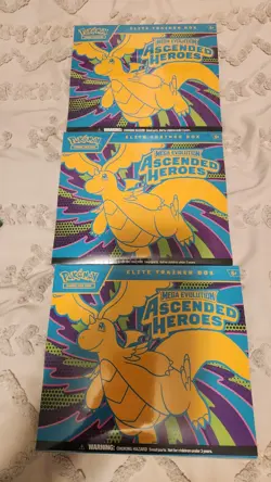 Pokemon Ascended Heros ETB Lot Of 3 Factory Sealed - Image 3
