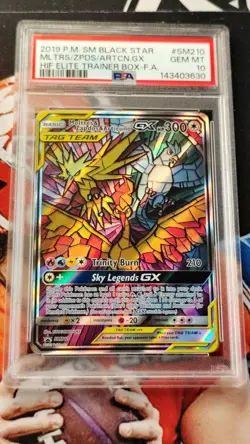 Moltres Zapdos Articuno GX PSA 10 GEM 2019 Pokemon Hidden Fates Black Star Promo - Image 1