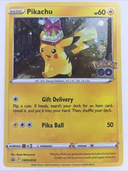 Pokemon Go Pikachu Holo Black Star Promo SWSH234 Pokemon TCG - Image 1