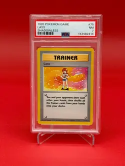 Pokemon TCG 1999 Shadowless Lass 75/102 PSA 7 - Image 1