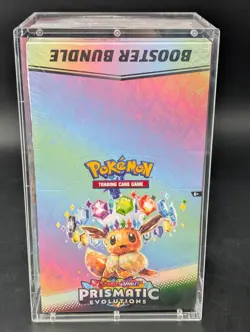 Pokemon SV8.5 Prismatic Evolutions Sealed Booster Bundle Display W/Acrylic Case - Image 1