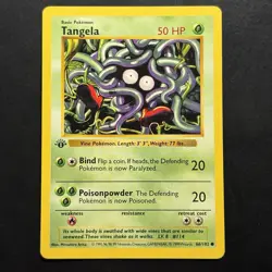 Pokemon Vintage 1st Edition Tangela 066/102 Base Set (Shadowless) Wotc 1999 - Image 1