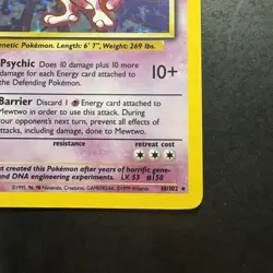 Pokemon Vintage Holo Mewtwo 010/102 Base Set Wotc 1999 - Image 4