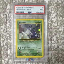 Pokemon TCG Heracross Neo Genesis PSA 9 2000 6/111 Holo Rare Unlimited - Image 1