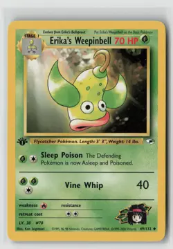 ERIKA'S WEEPINBELL 49/132 GYM HEROES 1ST EDITION POKEMON TCG LP - Image 1