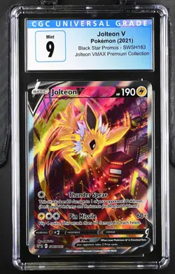 Jolteon V SWSH183 Vmax Premium Collection Black Star Promos Pokemon CGC 9 Mint - Image 1
