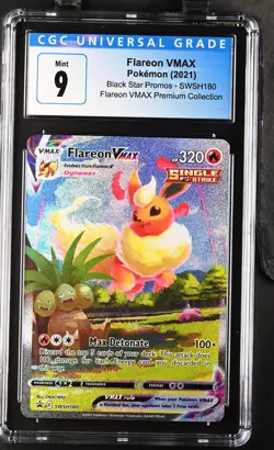 Flareon Vmax SWSH180 Premium Collection Black Star Promos Pokemon CGC 9 Mint - Image 1