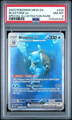 2023 Pokemon MEW EN #200 Blastoise EX Special Illustration Rare PSA 8 - Image 1