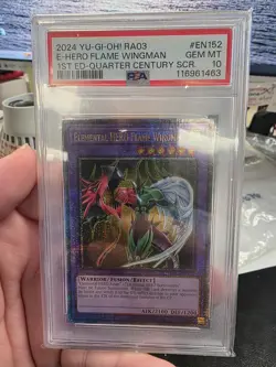 2024 YU-GI-OH PSA GRADE 10 ELEMENTAL HERE FLAME WINGMAN 1ST ED - QUARTER CENTURY - Image 1