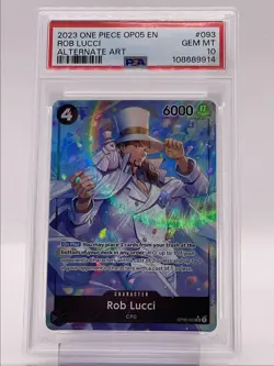 ROB LUCCI 2023 ONE PIECE AWAKENING ALTERNATE ART SUPER #OP05-093 PSA 10 Q1219 - Image 1