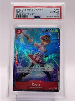 KOALA 2023 ONE PIECE AWAKENING ALTERNATE ART SUPER RARE #OP05-006 PSA 10 Q1219 - Image 1
