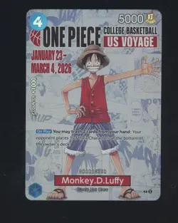 One Piece Promo College Basketball US Voyage #P-055 Monkey D. Luffy #3 - Image 1