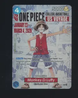 One Piece Promo College Basketball US Voyage #P-055 Monkey D. Luffy #6 - Image 1