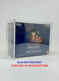 One Piece OP1 Blue Bottom Sealed Booster Box Acrylic Display Case - Image 1