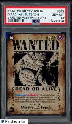 2024 One Piece OP09 EN Wanted Alternate Art #093 Marshall D. Teach PSA 10 - Image 1