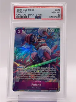 PORCHE 2024 ONE PIECE 500 ALTERNATE ART SUPER RARE #OP07-072 PSA 10 Q1219 - Image 1