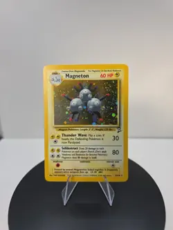1999 Vintage Pokemon TCG Magneton Base Set 2 Holo Rare Card 9/102 NM Condition - Image 1