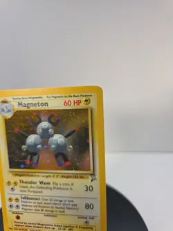 1999 Vintage Pokemon TCG Magneton Base Set 2 Holo Rare Card 9/102 NM Condition - Image 4