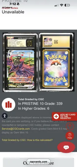 ✨✨ CGC 10 Pristine Corviknight VMAX 249/184 CSR VMAX Climax s8b Pokemon Card - Image 4