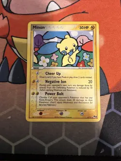 MINUN POP Series 3 Set POKEMON Holo Foil 2006 Trading Card 4/17 TCG MP - Image 1