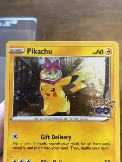Pokemon GO TCG Pikachu with Gift Promo SWSH234 Pokemon Card Black Star - Image 2