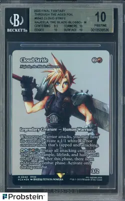 2025 MTG FINAL FANTASY THROUGH THE AGES #0042 CLOUD STRIFE FOIL BGS 10 - Image 1