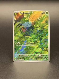 Pokemon TCG Bulbasaur Holo Card 166/165 Scarlet & Violet 151 Illustration Rare - Image 1