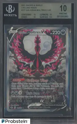 2021 Pokemon Sword Shield Chilling Reign #177 Galarian Moltres V BGS 10 PRISTINE - Image 1