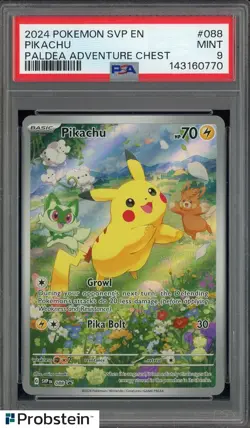 #1 2024 Pokemon SVP EN Paldea Adventure Chest #088 Pikachu PSA 9 MINT - Image 1