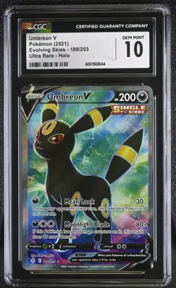 Pokemon 2021 Umbreon V UR-Holo Evolving Skies #188 CGC 10 - Image 1