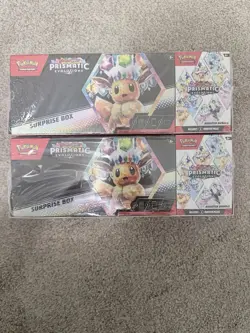Lot Of 2 Pokemon Prismatic Evolutions Surprise Box+Booster Bundle Sams Club Set - Image 1