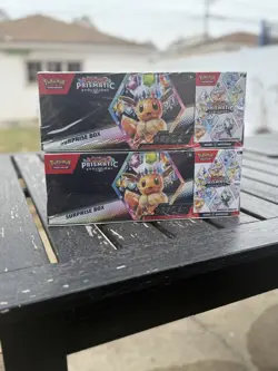 Pokemon Prismatic Evolutions Surprise Box + Booster Bundle Sam’s Club Sealed x2 - Image 1