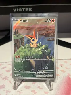 Pokemon Victini full art SVP 208 Black Bolt White Flair Promo Card NM Condition - Image 1