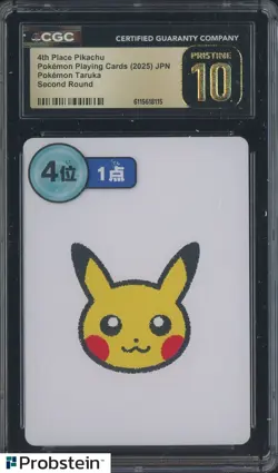 2025 Pokemon Playing Cards JPN Second Round Taruka 4rd Pikachu CGC 10 PRISTINE - Image 1