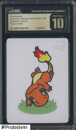 2025 Pokemon Playing Cards JPN Picture Card Taruka Charmander CGC 10 PRISTIN - Image 1