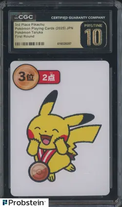 2025 Pokemon Playing Cards JPN First Round Taruka 3rd Pl Pikachu CGC 10 PRISTINE - Image 1