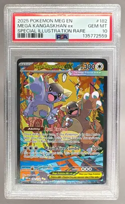 135772559 Mega Kangaskhan ex 2025 Pokemon Evolution #182 SIR PSA 10 - Image 1