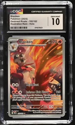 Pokemon 2025 Blaziken IR-Holo Destined Rivals #192 CGC 10 - Image 1