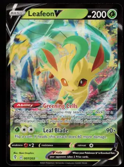 Leafeon V 007/203 Ultra Rare SWSH07: Evolving Skies Pokemon Card - Image 1