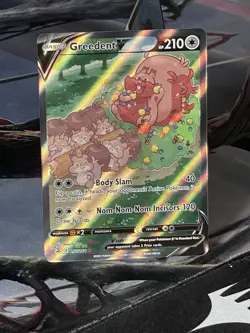 Pokemon Greedent v Alternate Full Art Holo Card 257/264 Swsh08: Fusion Strike - Image 1