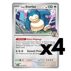 4x Hop's Snorlax - 117/159 - SV09: Journey Together (JTG) Pokemon Playset x4 - Image 1