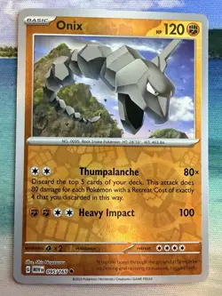 Onix Uncommon Reverse Holo SV: Scarlet & Violet 151 095/165 Pokemon TCG NM - Image 1