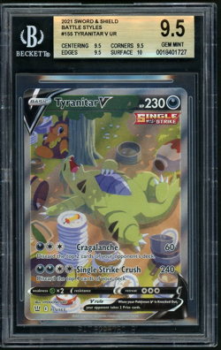 Pokemon Tyranitar V 2021 Sword and Shield Battle Styles UR ALT FULL ART BGS 9.5 - Image 1