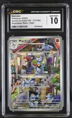 Pokemon 2023 Machoke IR-Holo Scarlet & Violet 151 #177 CGC 10 - Image 1
