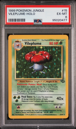 1999 POKEMON JUNGLE #15 VILEPLUME-HOLO PSA 6 EX-MINT - Image 1