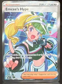 Pokemon Pokemon Emcee's Hype 220/182 Sv10: Destined Rivals Full Art Trainer Holo - Image 1