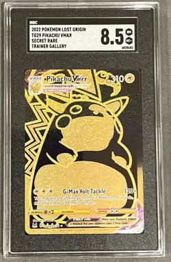 2022 Pokemon Lost Origin TH29 Pikachu VMAX Gold SR Trainer Gallery SGC 8.5 - Image 1