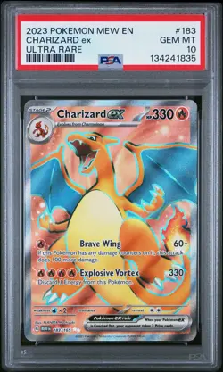 2023 POKEMON MEW EN-151 ULTRA RARE #183 CHARIZARD EX PSA 10 - Image 1